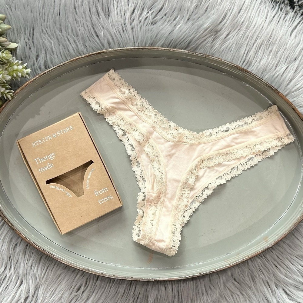 Free People Stripe & Stare‎ Modal Blend Nude Knicker Size Xsmall ($28) - Picture 2 of 2
